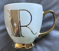 Schöne große weiße Fuchs & Efeu Tasse mit dem Buchstaben "R" in sehr gutem Zustand