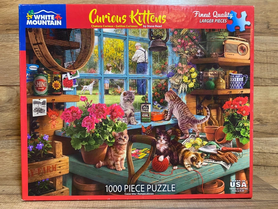 LOT / 8 - WHITE MOUNTAIN PUZZLES - 1000 PC - BIRDS - CATS - DOGS - KITTENS - Image 4 of 4