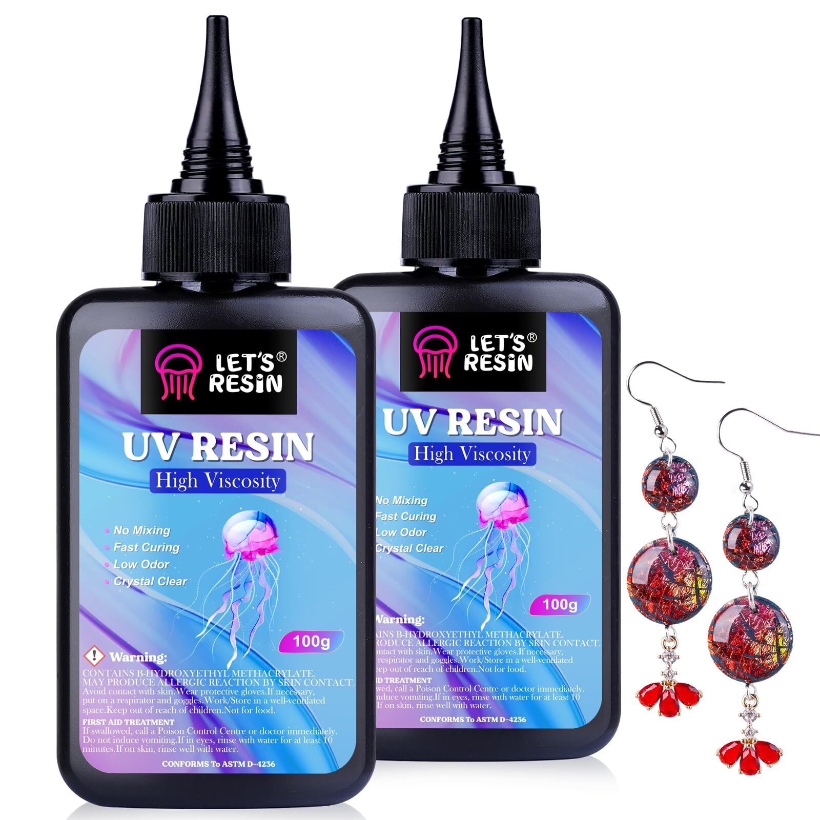 200g High-Viscosity UV Resin Crystal Clear Quick Cure for Craft Projects