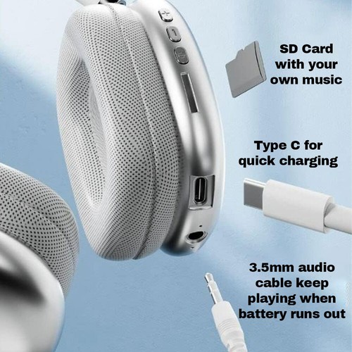 Wireless Bluetooth Headphones Headset Stereo Over-Ear Earphones Noise Cancelling - Picture 8 of 16