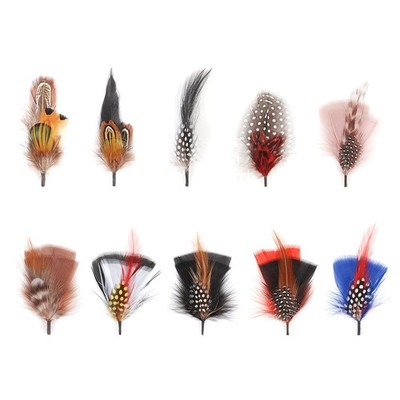 Natural Feather Hat Accessories Assorted Colors 10 Pack