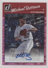 2023 Donruss Retro 1990 Signatures Pink Fireworks 2/25 Michael Burrows Auto v9t