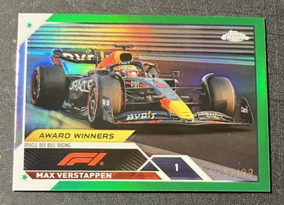 67/99 Green Refractor Max Verstappen #189 - 2023 Topps Chrome Formula 1 F1  MINT