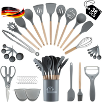 KüChenhelfer Set Edelstahl 15 Teile, HitzebestäNdig, SpüLmaschinenfest