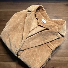 POL Women Tan Corduroy Double Breasted Blazer Jacket Size S