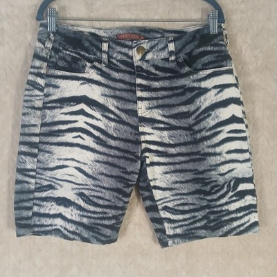Yessica by C&A Women s Zebra Print Denim Feel Shorts Size 44 (US 14 16)
