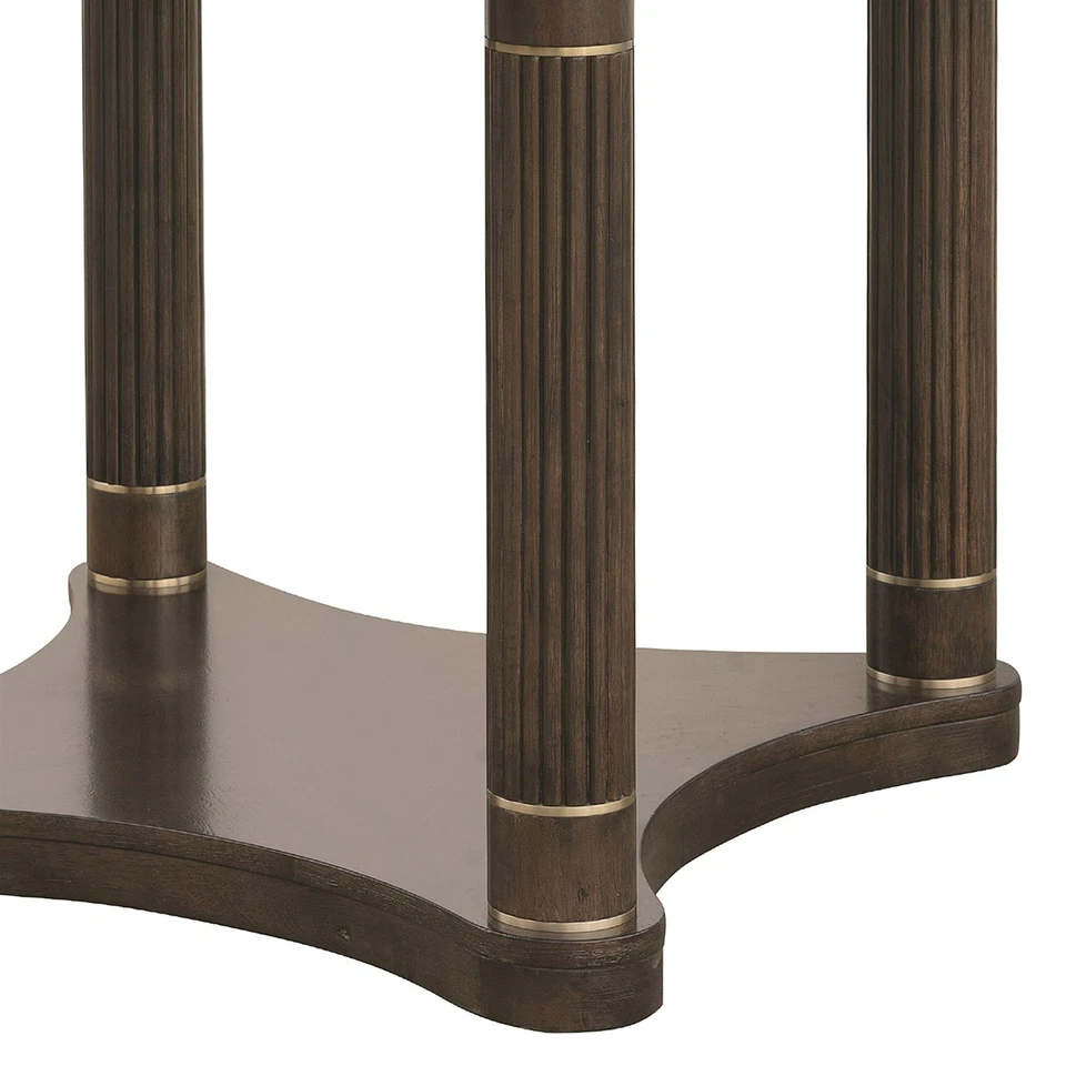 Mesa de comedor redonda Asher Park en madera marrón piano de Pulaski Furniture Foto 4 de 4