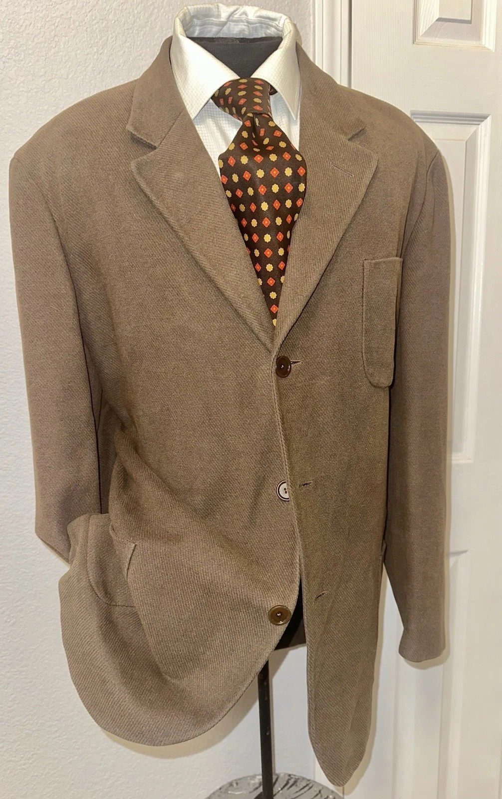 Superb Ermenegildo Zegna Soft 3Buttons Brown Men Jacket 46 R