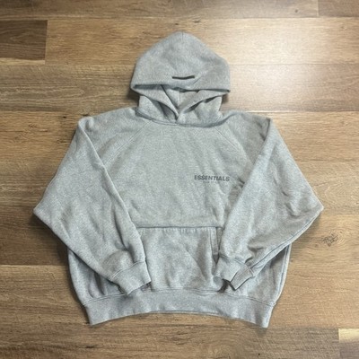 Essentials Fear of God Gray Fleece Hoodie Medium Hooded Pockets Pullover Men