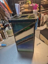 Art deco Stained glass tissue dispenser