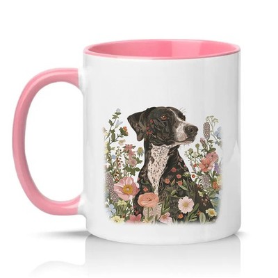 Floral Deutsch Kurzhaar Zeiger Damen 11 Unzen Keramiktasse Hundeliebhaber Geschenk für sie