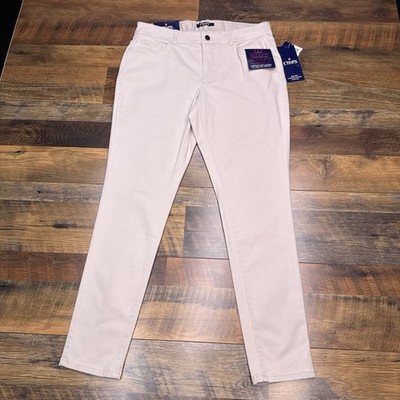 Chaps Fit Shape Sculpt Jegging Womens 12 Khaki Mid Rise Stretch New 