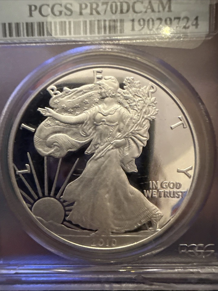 Etiqueta First Strike 2010 W Proof Silver Eagle graduación profesional PR70 DCAM bandera Foto 2 de 4
