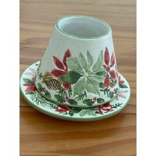 Yankee Candle Dish and Shade Christmas Poinsettia Discontinued