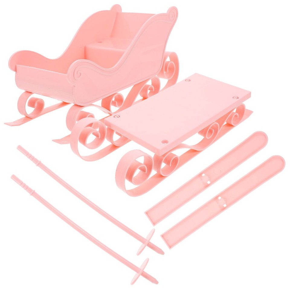 Notes Tree For Desktop Pink Reusable Plastic Christmas Sleigh Ornament Mini Desktop Tree ...