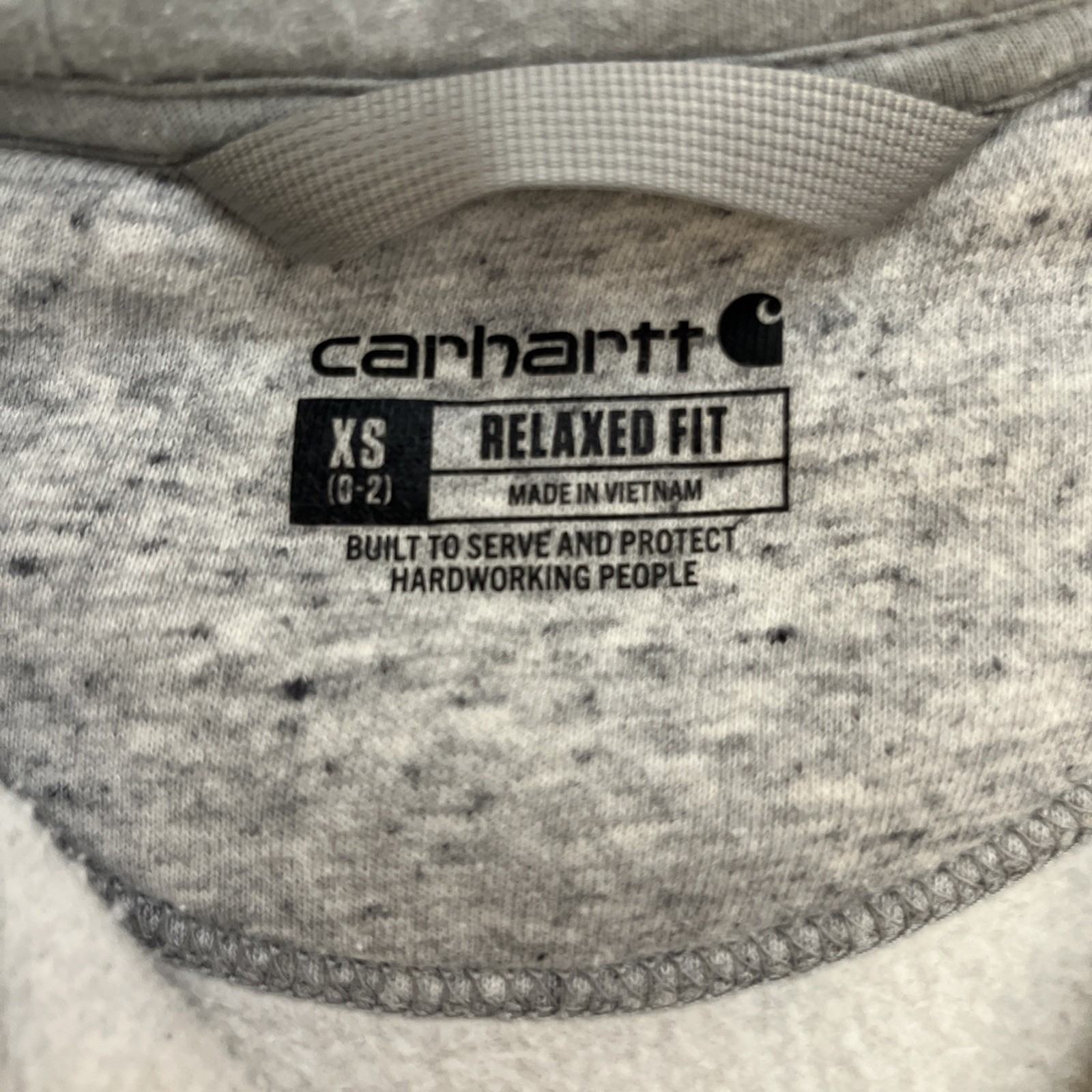 Carhartt Hoodie Women's Size XS (0-2) Light Grey Relaxed Fit Mid weight Full Zip thumbnail 4