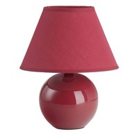 Brilliant Primo Tisch Leuchte Schreib Nacht Lese Lampe Keramik Stoff E14 Rot