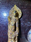 Set Antique/ Vtg. Chinese Gilt Metal Buddha, Glass Bead — photo 2