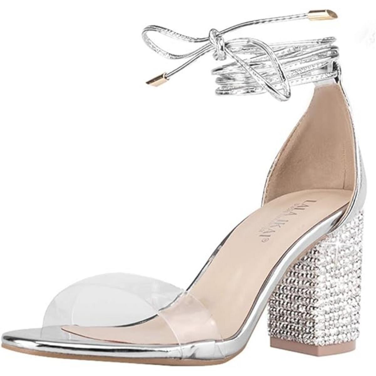 Женские босоножки с ремешками на серебряном каблуке LALA IKAI размер 365 средний B M BHFO 6054 2890₽