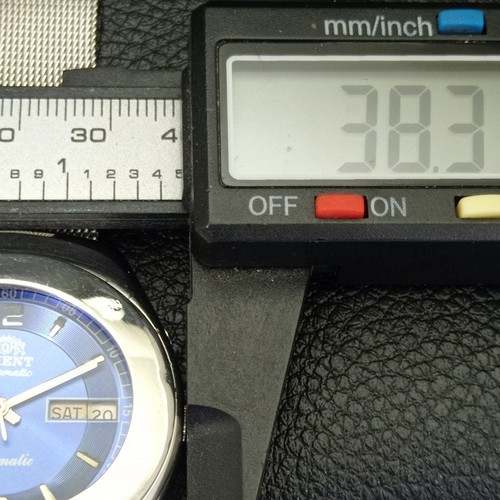 VINTAGE ORIENT AUTOMATIC 46941 JAPAN MENS BLUE COLOR DIAL WATCH a700652-1 - Picture 7 of 10