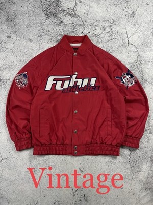 FUBU M Red Varsity Bomber Jacket (Men s) Y2K Drip Swag eg