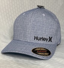 Hurley Men's Corp Textures Flexfit Hat Cap Blue Heathered Fitted L/XL NWT
