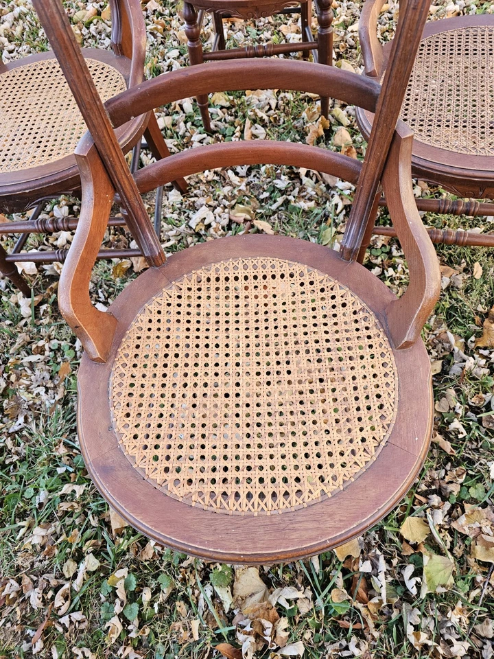 Sillas victorianas de madera maciza con respaldo de escalera - Juego de 2 Foto 3 de 4