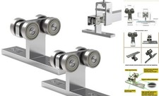 Electric Hoist Installation Roller Trolley 4 Wheel Trolley Assembly Silver 2