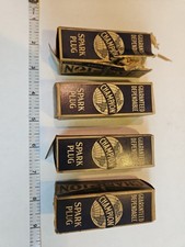 Champion No. 14 Double Ribbed Spark Plugs W/boxes Made in U.S.A. 4 Pcs. N.O.S.