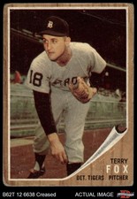 1962 Topps #196 Terry Fox Green Tint Tigers RARE VARIATION 1 - POOR