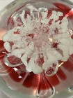 Vintage Joe Rice St. Clair Art Glass Magnum Paperweight Pink Trumpet Flowers — photo 6