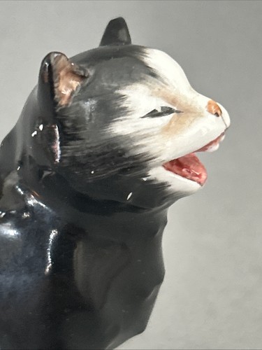 Estatuilla de gato de la suerte vintage pequeña ROYAL DOULTON en blanco y negro K12 retirada - Imagen 19 de 19