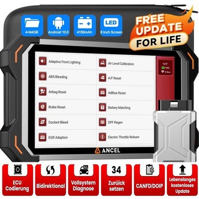 2026 ANCEL DS600BT OBD2 KFZ Diagnosegerät ALLE System Scanner 34Reset CANFD DoIP