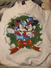 Vintage Disney Mickey Minnie Mouse Christmas Sweatshirt  White 90s MED/lg — photo 2