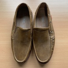 LEONAL Men Boat Shoes / Deck Shoes - Leather -  Brown  - UK  8  / EU 42