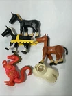 4 Vintage 1974 Fisher Price Pink Dragon #993 horses  Little People Castle