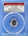 2018 S Reverse Proof Silver 10 Coin Set PCGS PR69 50th Anniv Red Label SF Mint — photo 9