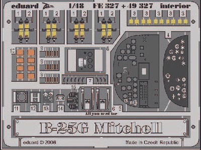 Eduard Accessories Fe327 - 1:48 B-25G Mitchell Interior Für Accurate Miniatures