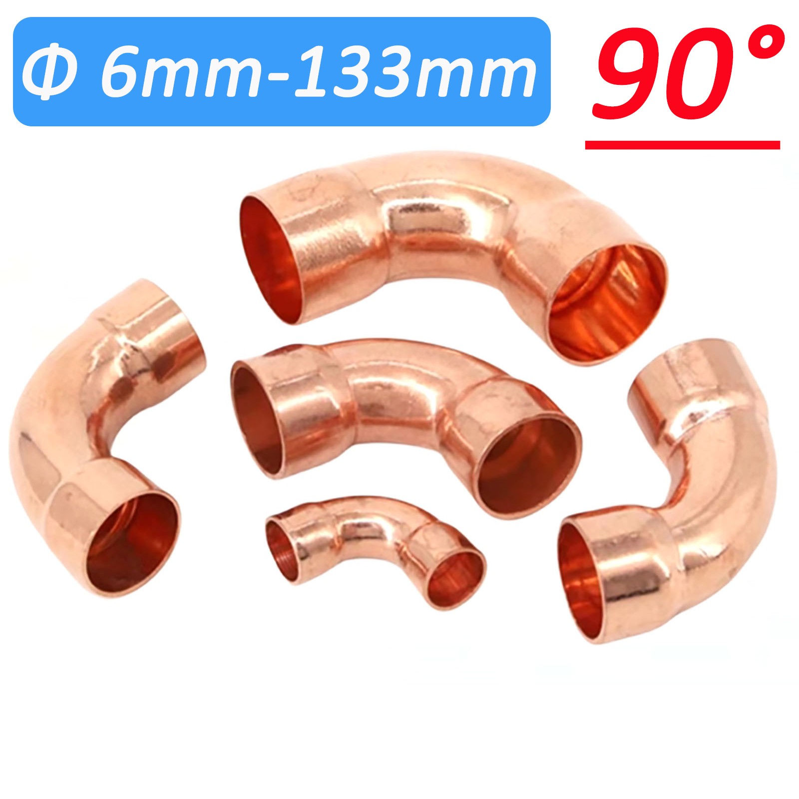 90 Degree Copper Elbow Solder Sweat Fitting Plumbing HVAC Refrigeration ACR Pipe