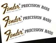 70s Fender Precision Bass Waterslide Headstock Decal 3 pcs. IMPROVED DESIGN