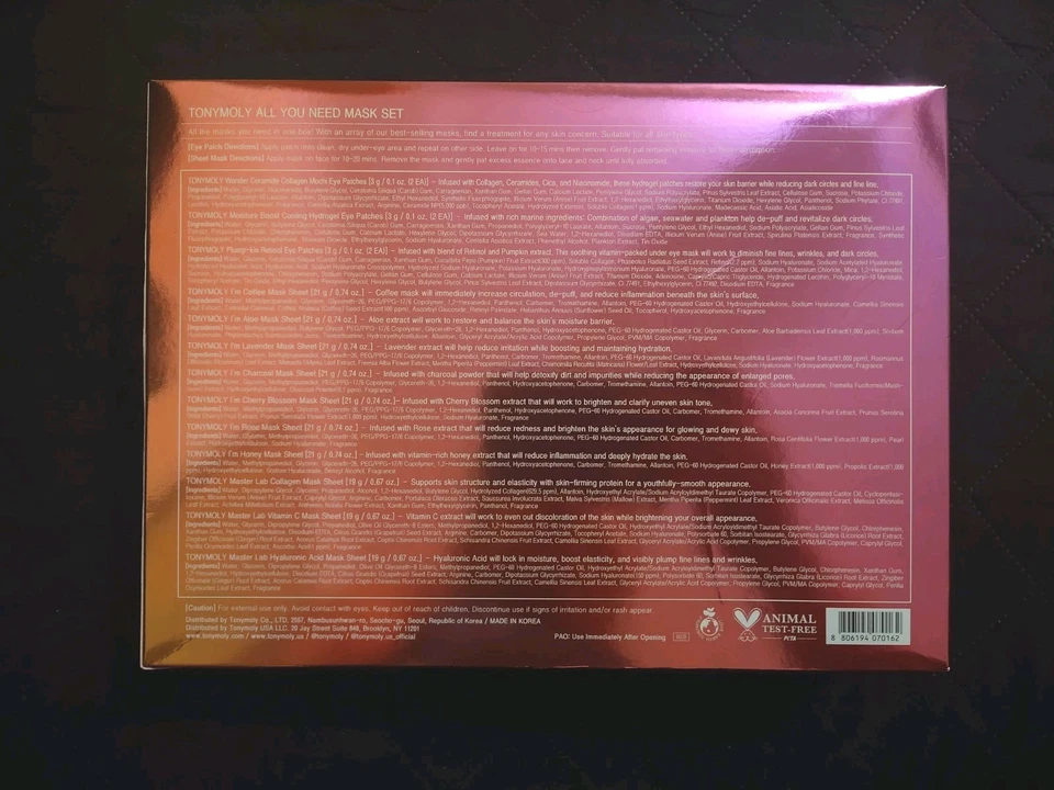 Juego de mascarillas TonyMoly All You Need incluye 13 mascarillas más vendidas todo tipo de piel NUEVO Foto 2 de 4