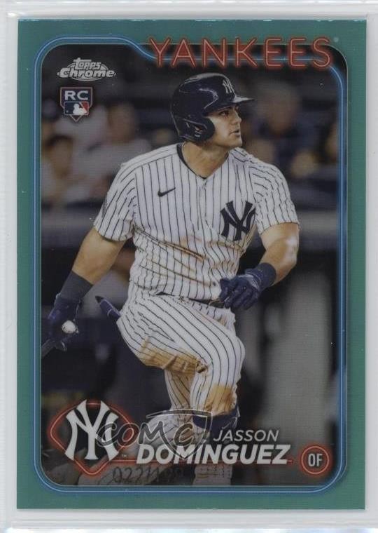 2024 Topps Chrome Aqua Refractor 22/199 Jasson Dominguez #89 Rookie RC v9t