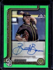 2025 Topps Pro Debut Boston Bateman Auto Autograph Green Foil #/99