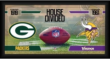 Green Bay Packers vs Minnesota Vikings Frmd 10" x 20" House Divided Collage