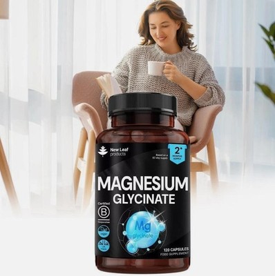 Glycinate caps 120 Strength Magnesium High Capsules 1040mg Fatigue Bone Vitality