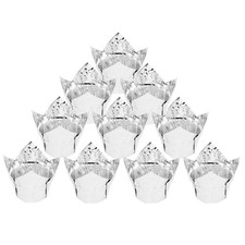 50pcs Mini Tulip Cupcake Liners Aluminum Foil Muffin Liners Greaseproof Paper
