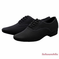 Men's Latin Ballroom Dance Shoes Canvas Latin Salsa Shoes Plus Size Heel Tango