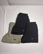 LOT 3 Patagonia Nylon Baggies Shorts Mens M Black And Green 5" Inseam