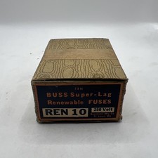 Bussmann REN10 10A 250V Super-Lag Renewable Fuse Vintage NOS Box of 10