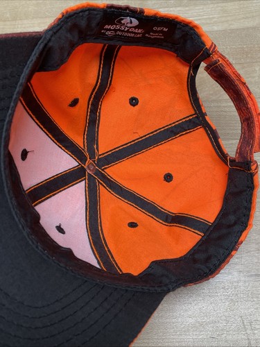 Mossy Oak Camo Hunting Hat Cap Orange Adult Adjustable - Picture 7 of 7